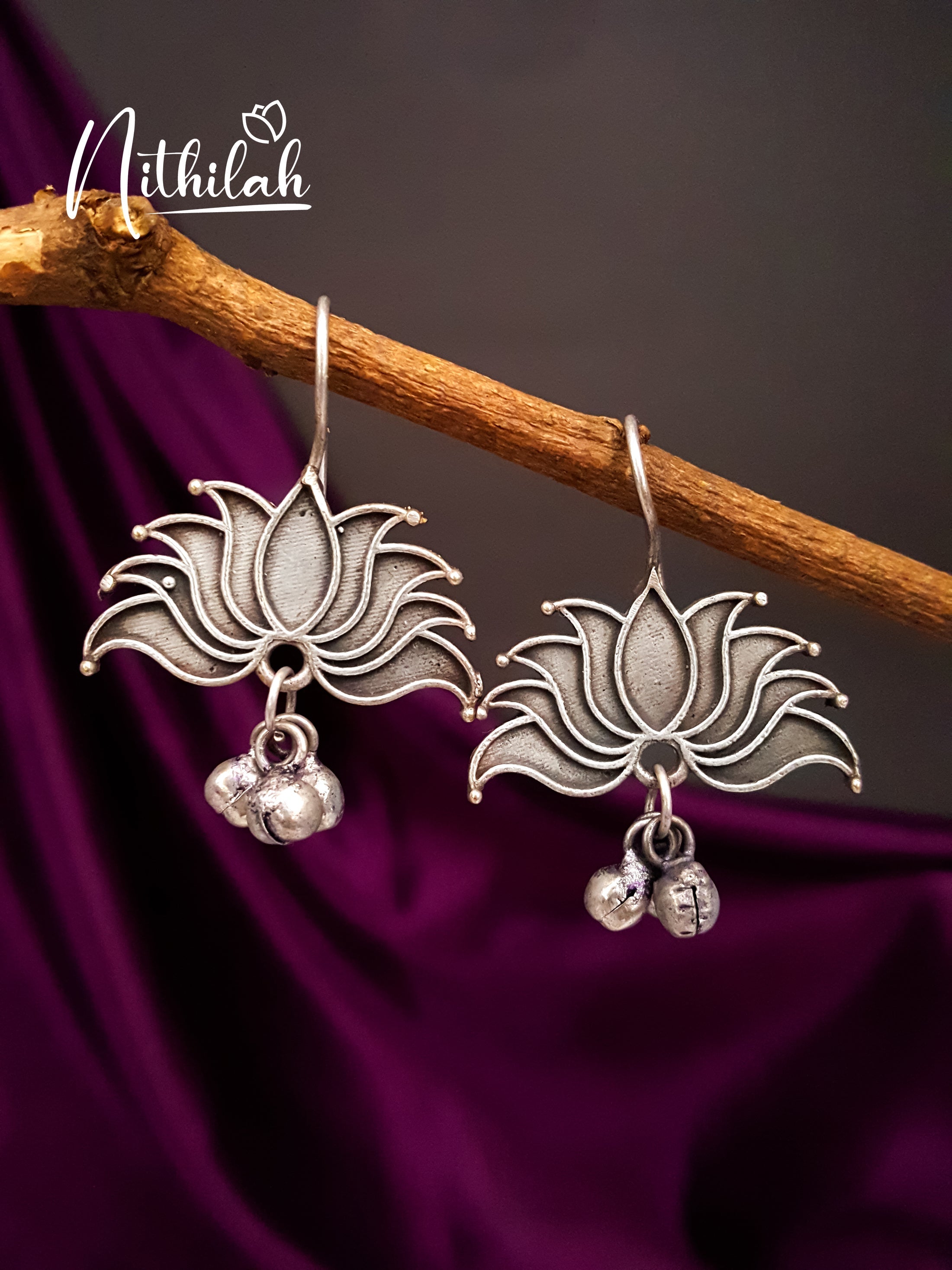 Oxidised Silver Bird design Jhumki Earrings